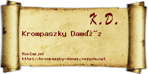Krompaszky Damáz névjegykártya